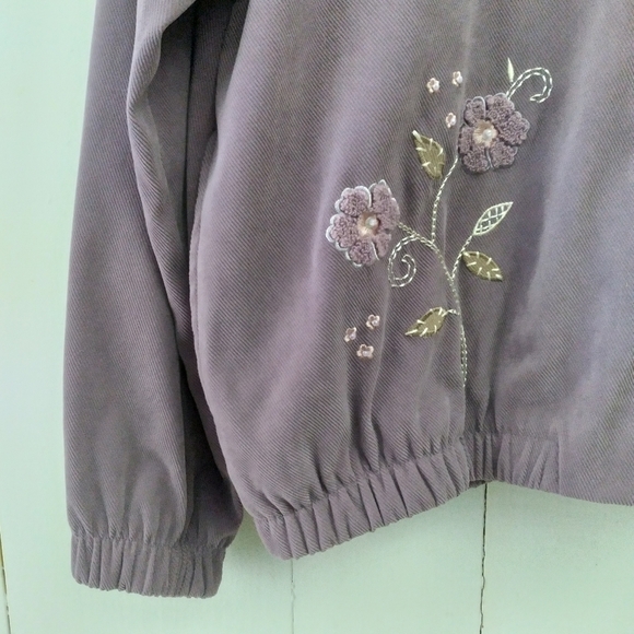 alfred donner petite needlecord bomber floral jacket - Picture 4 of 8